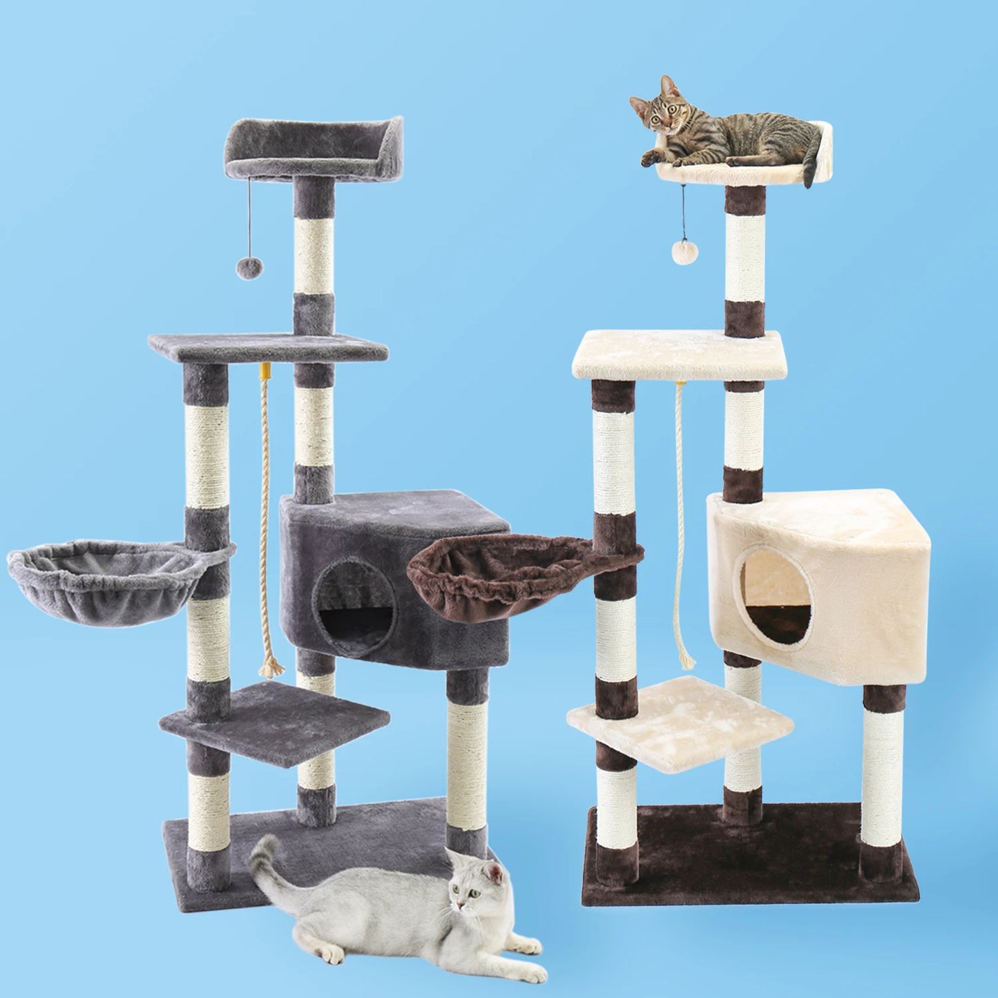 Fast Delivey Cat Tree Multilevel Cat Towers with Luxury Condos Cat Tree Tower Kitten когтеточка Condo Scratching Post