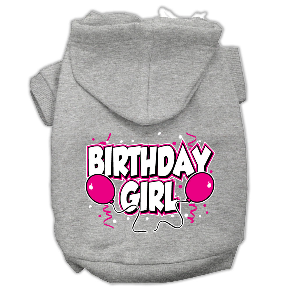 Mirage Pet 62-06 XLGY Birthday Girl Screen Print Pet Hoodies, Grey