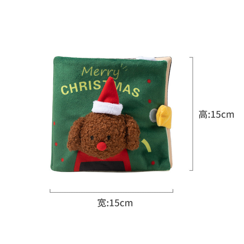 Christmas Cute Cloth Dog Hide Food Book Pet Toys