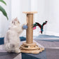 Small-sized Wooden Cat Tower Natural Sisal Cat Tree Multi-functional Track Interactive Cat Toy Cat Teaser Stick Kitten Toys