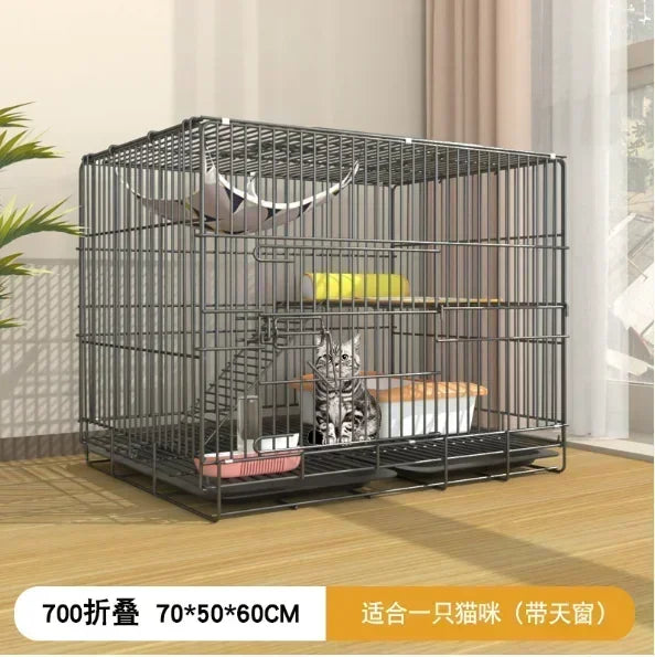 Indoor large foldable cat cage, cat house steel wire dog cages