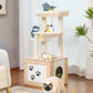 Height 117CM Luxury Modern Cat Tree with Cabinet Tower Wood Furniture with Litter Box Enclosure House Large Top Perch Nest Condo