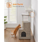 Cat Tower, 2-in-1 Pet Apartment with Scratching Pillars, Cat Sandbox, and Detachable Plunger Stick, Cat Tree