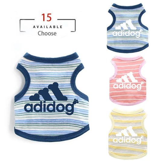 Letter Pet Dogs Clothes Summer Cotton Dogs Vest Stripe Breathable Puppy For Small Medium Dogs Clothing Chihuahua French Bulldog