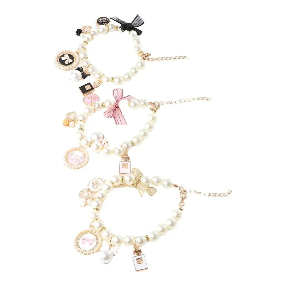 Fashion Wedding Jewelry Stuff Princess Dog Chain Rhinestone Puppy Accessories Necklace Cat Jewelry Bow Collar Pet  Collars