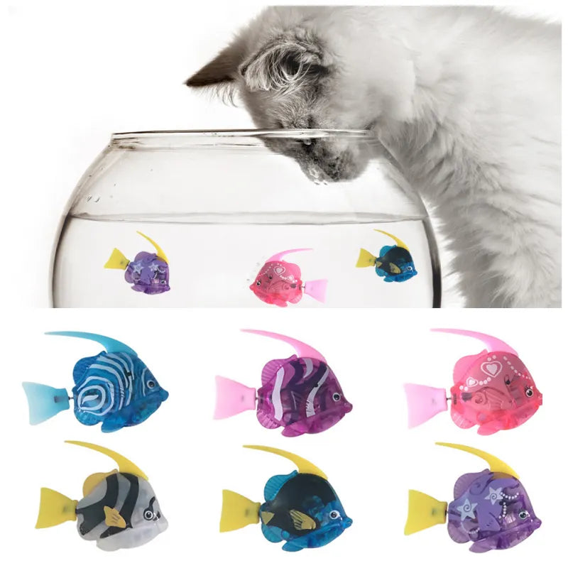 Cat Interactive Electric Fish Toy Water Cat Toy for Indoor Play Swimming Robot Fish Toy for Cat and Dog with LED Light Pet Toys