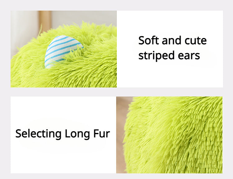 New Product Pet Bed Winter Warm Cat's Nest Plush Monster Pet Villa Detachable Washable Semi Enclosed Cats Den Cartoon Pets House
