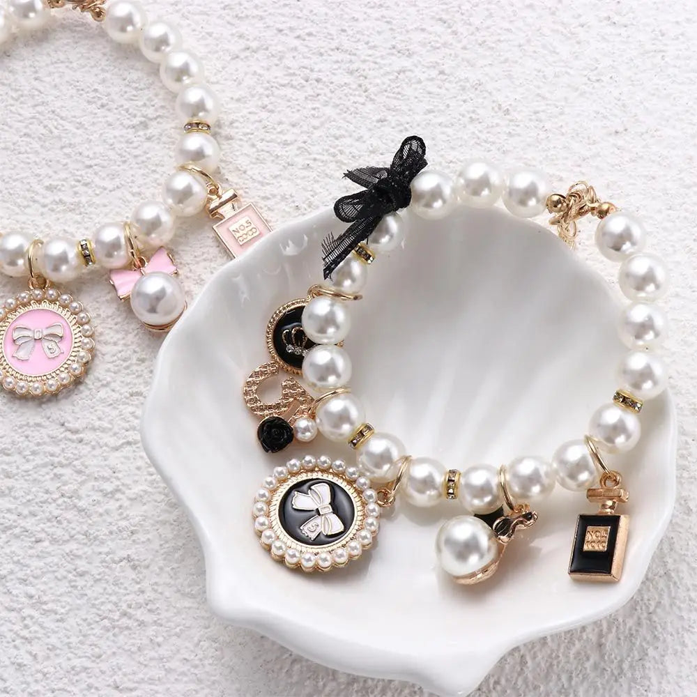 Fashion Wedding Jewelry Stuff Princess Dog Chain Rhinestone Puppy Accessories Necklace Cat Jewelry Bow Collar Pet  Collars