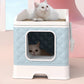 Fully Enclose Cat Litter Box Sandbox Pet Bedpan Toilet Deodorant Cats Tray With Cat Scratching Board Clean Kitty Home Supply