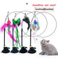 Pet Cat Toy Cat Wand Fluffy Feather with Bell Sucker Cat Stick Toy Interactive Toys for Cats Kitten Hunting Exercise Pet Product