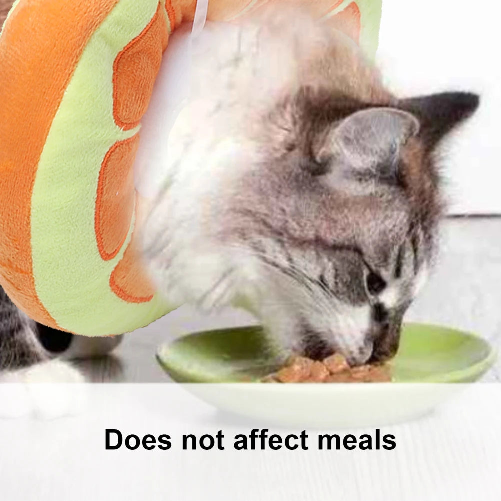 Cat Small Dog Recovery Collar Adjustable Pet Collar Wound Healing Protective Cone Cute Fruit Neck Cone After Surgery