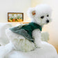 1PC Pet Clothing Cat Spring/Summer Green Tank Top Bow Princess Dress Traction Buckle Suitable for Small and Medium sized Dogs