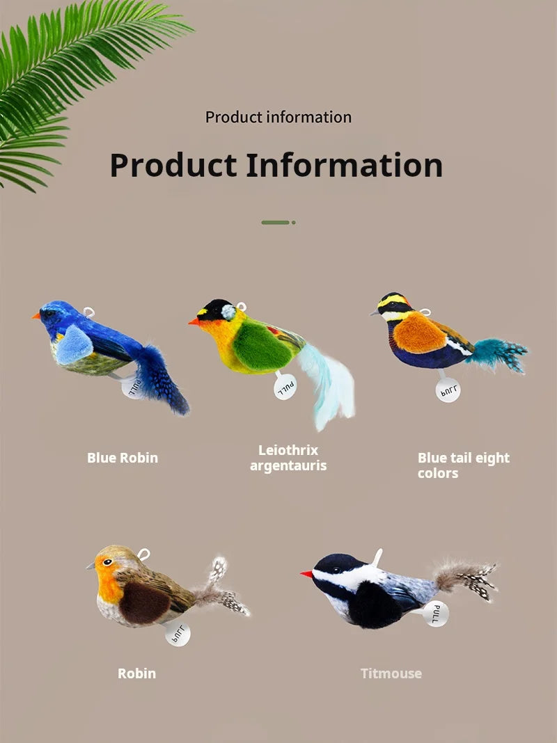 Pet cat toy simulation call bird sound plush toy cat self-hilarity relief artifact hanging automatic teasing cat