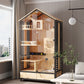 Cat housecage villa three-story solid wood large luxury home  house cage  coffee  cabinet