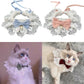 Fashion Neck Strap Dog saliva towel Dog Neckerchief Pearl Collar Puppy String Bib Lace Bowknot