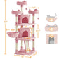 68.5" Large Multilevel Cat Tree Tower with Condos Platforms Scratching Posts, Pink