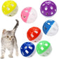 20Pcs Cat Toy Balls Pet Cat Kitten Play Plastic Balls with Jingle Bell Pounce Chase Rattle Toy Cat Toys Bulk Random Color