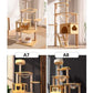 Multi-Level Wood Cat Tree Toys Post Condo Cat Tree Shelf Scratching Jumping Platform Cozy Perch Nest Tower Scratcher Climbing