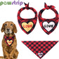 Classic Red Black Plaid Pet Dog Bandana Adjustable Love Print Valentine Day Dog Scarf Puppy Cat Slobber Towel Pet Accessories