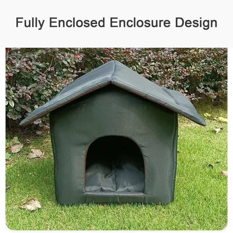 Pets House For Outdoor Cats Dogs Weatherproof Winter Warm Cat Bed Sleep House Water-Resistant Oxford Cloth Houses Pet Accessoris