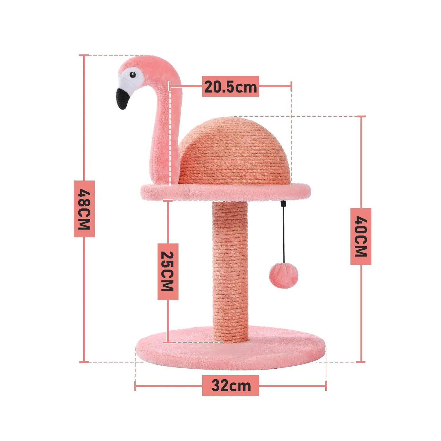 Animal Shaped Cat Scratching Post Flamingos Cute Cat Tree Tower with Sisal Rope for Indoor Cats House Furnitures Climbing Frame