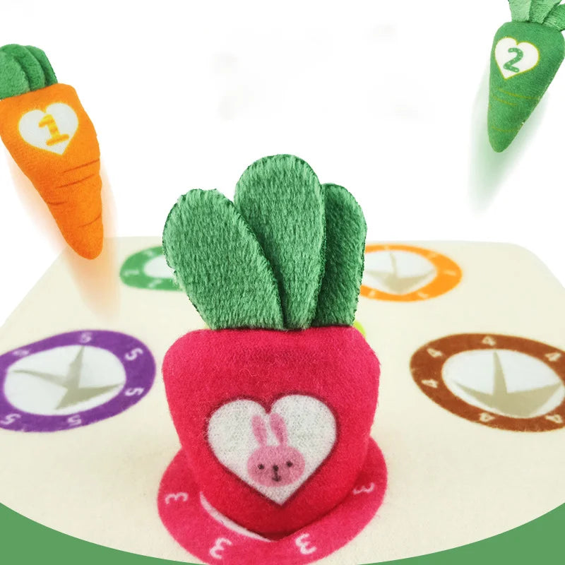 Dog Carrot Doll Plush Toy Encourage Foraging Skills Carrot Toy Vegetable Chew Toy Kids Pull The Carrot Encourages Cat Pet Traini
