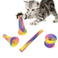 10/30Pcs Cat Spring Toy Stick Freely Folding Spring Shape Multi-Color Cat Bouncing Kitten Toys Cat Interactive Toys Pet Supplies