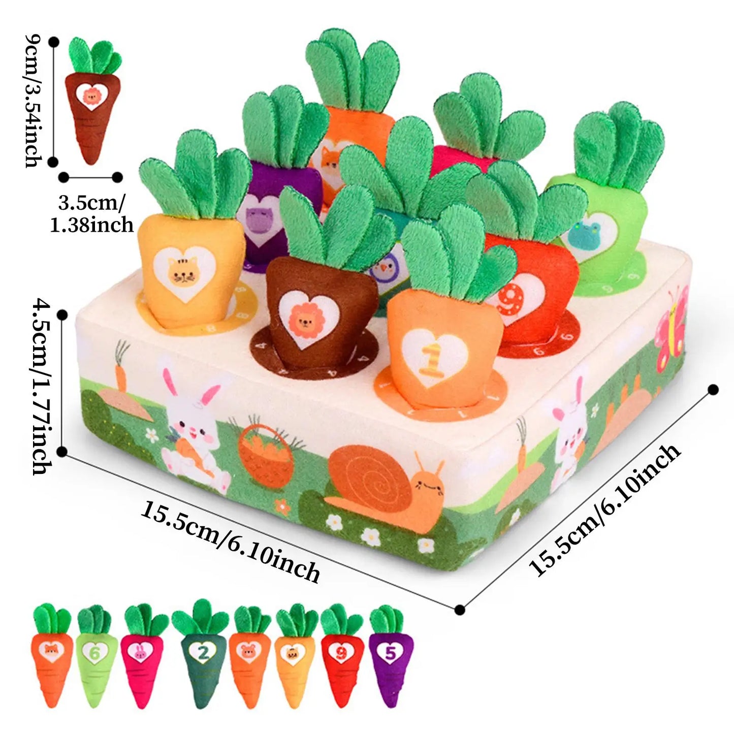 Dog Carrot Doll Plush Toy Encourage Foraging Skills Carrot Toy Vegetable Chew Toy Kids Pull The Carrot Encourages Cat Pet Traini