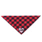 Classic Red Black Plaid Pet Dog Bandana Adjustable Love Print Valentine Day Dog Scarf Puppy Cat Slobber Towel Pet Accessories