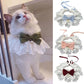 Fashion Neck Strap Dog saliva towel Dog Neckerchief Pearl Collar Puppy String Bib Lace Bowknot