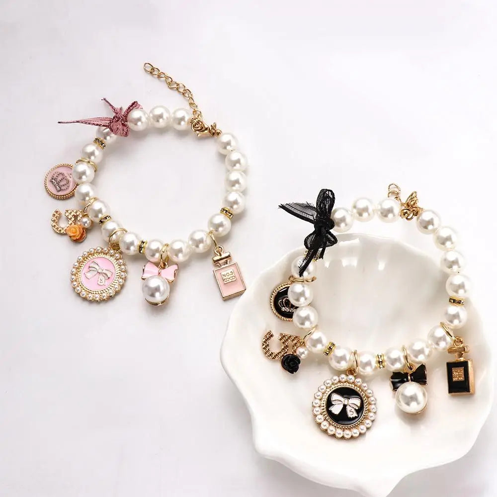 Fashion Wedding Jewelry Stuff Princess Dog Chain Rhinestone Puppy Accessories Necklace Cat Jewelry Bow Collar Pet  Collars