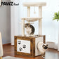 Height 117CM Luxury Modern Cat Tree with Cabinet Tower Wood Furniture with Litter Box Enclosure House Large Top Perch Nest Condo