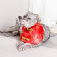 Pet Cat Dog Costume Chinese Style Cat Suit Spring Festival Cape Neck Red Envelope Christmas Day New Year Collar Bow Tie Costume