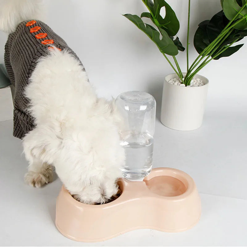 Pet Bowl Double Dog Cat Bowls Automatic Food Water Feeder Container Dispenser Drinking Dish Travel Puppy Products