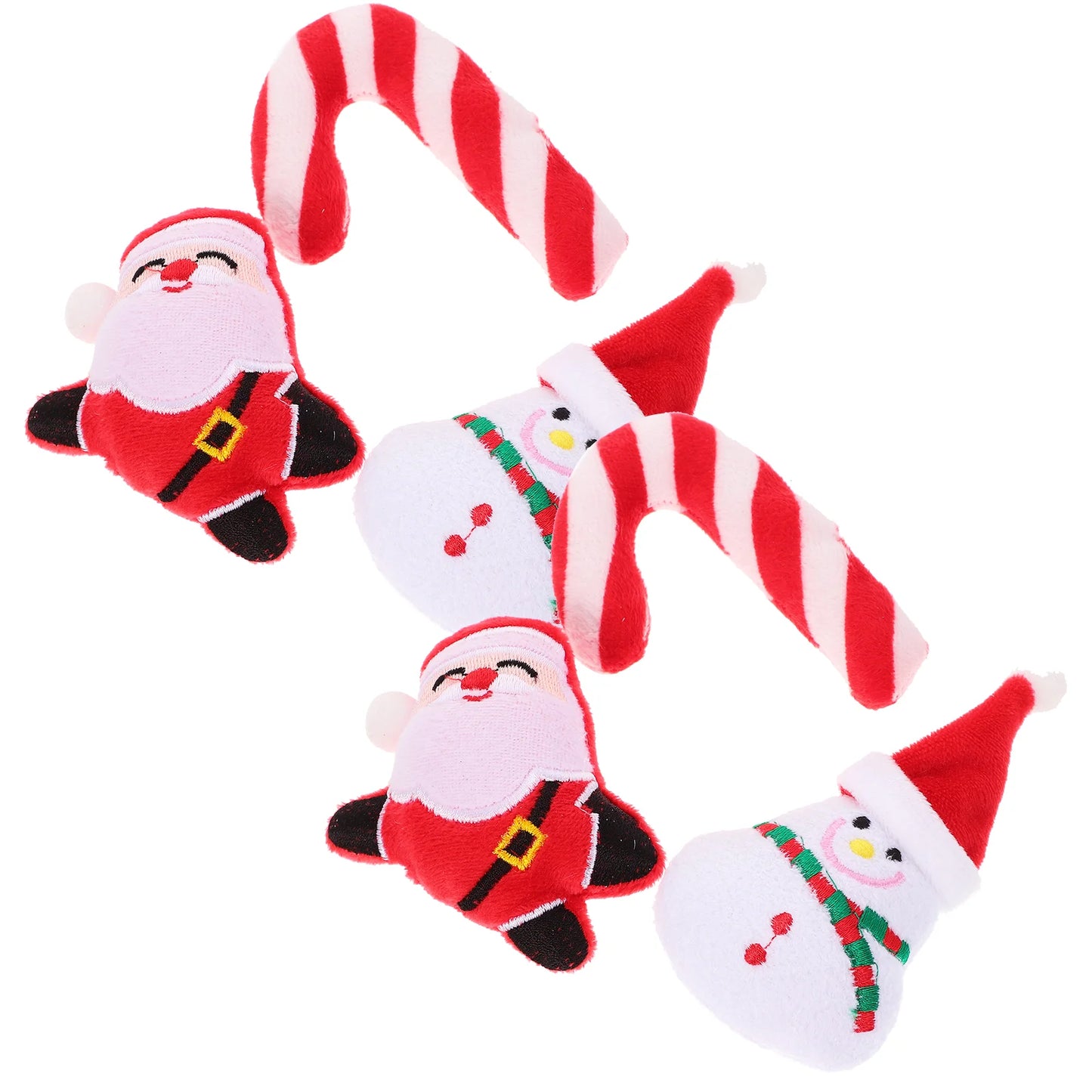 6 Pcs Cat Plush Toy Toys Indoor Cats Biting Catnip Cartoon Stuffed Teething Chew Christmas Pet