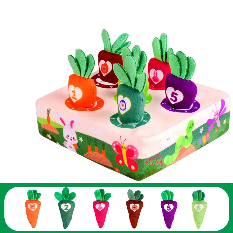 Dog Carrot Doll Plush Toy Encourage Foraging Skills Carrot Toy Vegetable Chew Toy Kids Pull The Carrot Encourages Cat Pet Traini