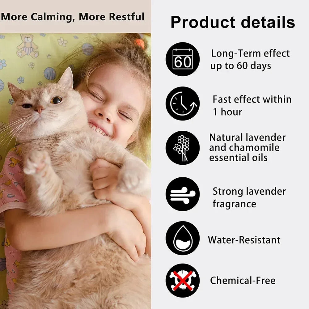 38/70cm Effective Safe Calming Collar for Cats Dog Adjustable Anxiety Reduction Pheromone Pet Collar Lasting Natural Calm Collar