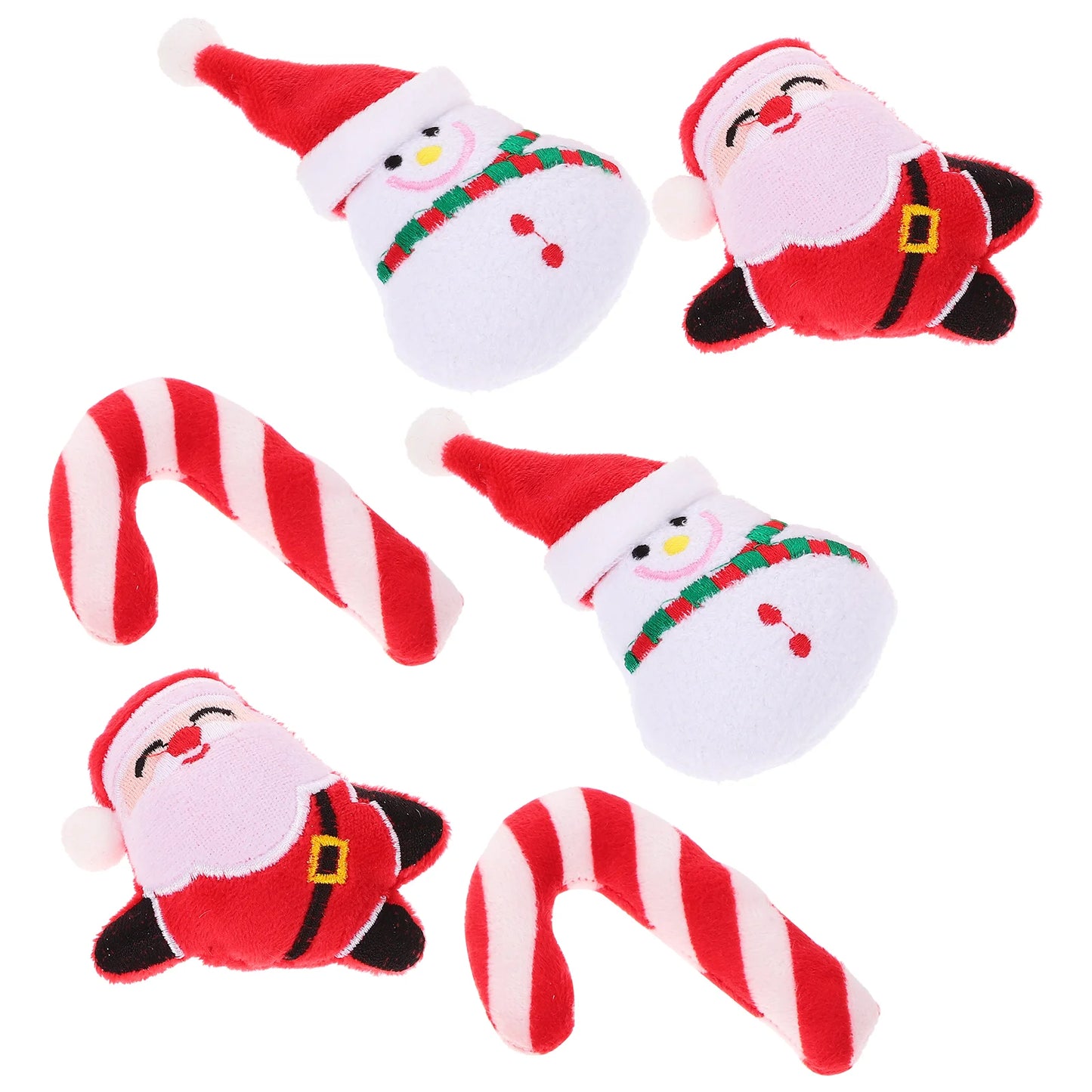 6 Pcs Cat Plush Toy Toys Indoor Cats Biting Catnip Cartoon Stuffed Teething Chew Christmas Pet
