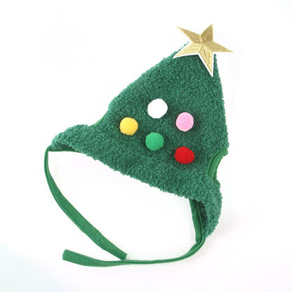 Pet Christmas Headgear Tree Shaped Hat Cat Funny Headwear Supplies