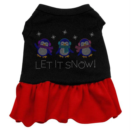 Mirage Pet Products 58-35 XLBKRD Let it Snow Penguins Rhinestone Dress