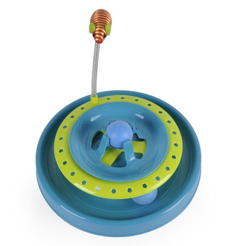 Pet Cat Toys Turntable Spring Mouse Toy Plastic Cat Funny Crazy