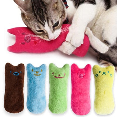 Teeth Grinding Catnip Toys Funny Interactive Plush Cat Toy Pet Kitten Chewing Vocal Toy Claws Thumb Bite Cat mint For Cats hot - Go Bagheera