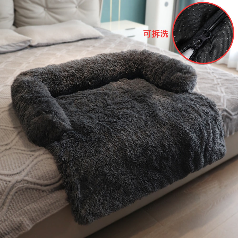 Winter Large Dog Sofa Bed with Zipper Dogs Bed Removable Cover Plush Kennel Cat Beds Mats House Sofa Bed Mat for Large Dog - Go Bagheera