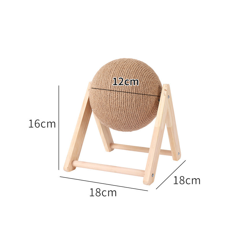 Cat Scratch Board Cat Toy Wooden Cat Scratch Ball Claw Mill Hand Wrapped Sword Hemp Rope Cat Climbing Frame Durable Cat Scratch Column Pet Supplies - Go Bagheera