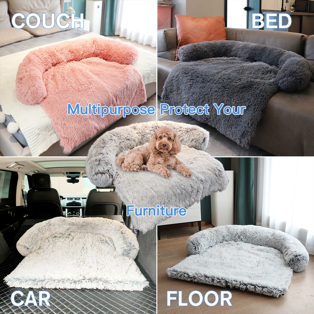 Winter Large Dog Sofa Bed with Zipper Dogs Bed Removable Cover Plush Kennel Cat Beds Mats House Sofa Bed Mat for Large Dog - Go Bagheera