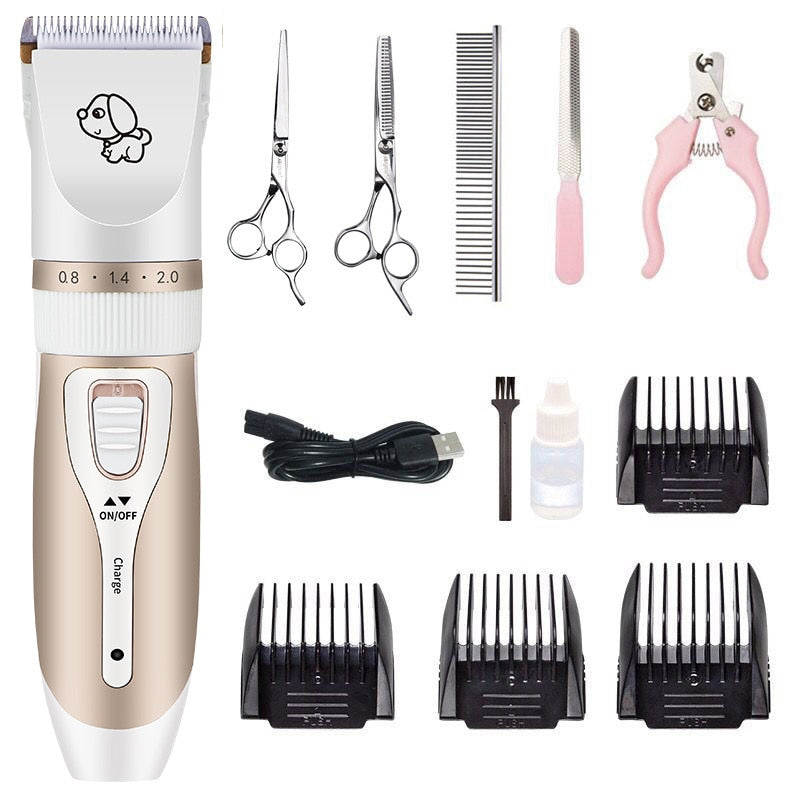 Rechargeable Professional Hair Clipper (Pet/Cat/Dog/Rabbit) Hair Trimmer Dog Hair Clipper Grooming Shaver Set Pets Haircut Tool - Go Bagheera