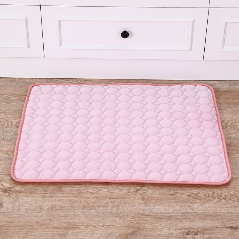 Pet Pad Summer Cooling Mat Dog Beds Mats Blue Pet Ice Pad Cool  Cold Silk Moisture-Proof  Cooler Mattress Cushion Puppy - Go Bagheera