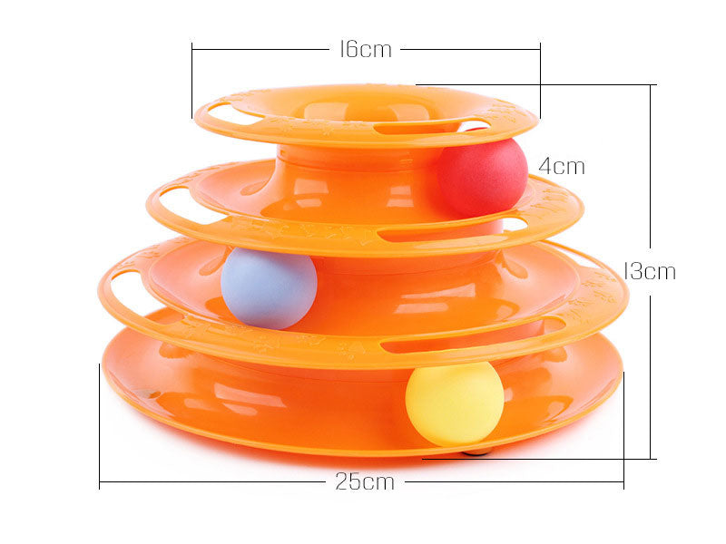 Three Levels pet cat toy Tower Tracks Disc - Go Bagheera