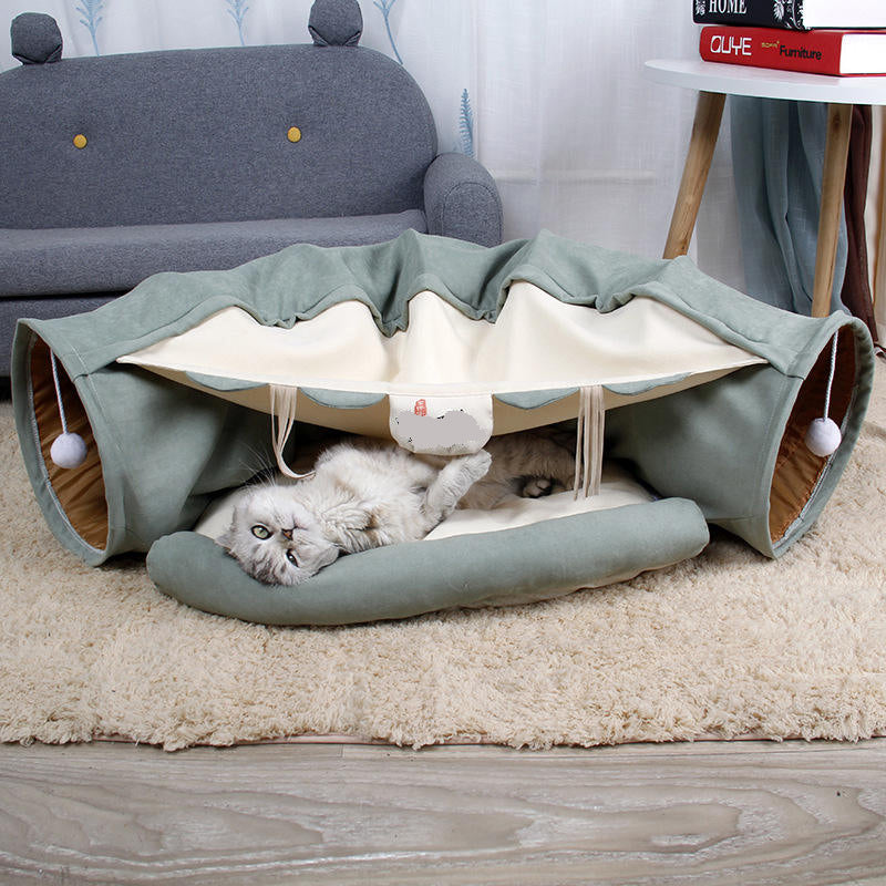 Foldable Cat Tunnel Cat Channel Cat Litter Cat Bed Cat Villa Detachable Pet Litter Pet Supplies - Go Bagheera