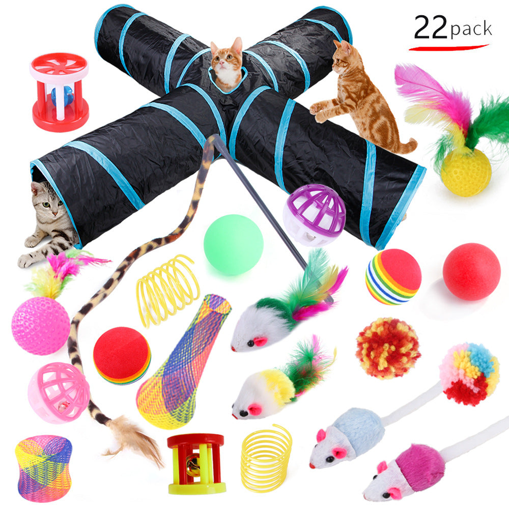 Cat Toy Set Funny Cat Assembled Toys Cat Tunnel Cat Tunnel Pet Supplies - Go Bagheera